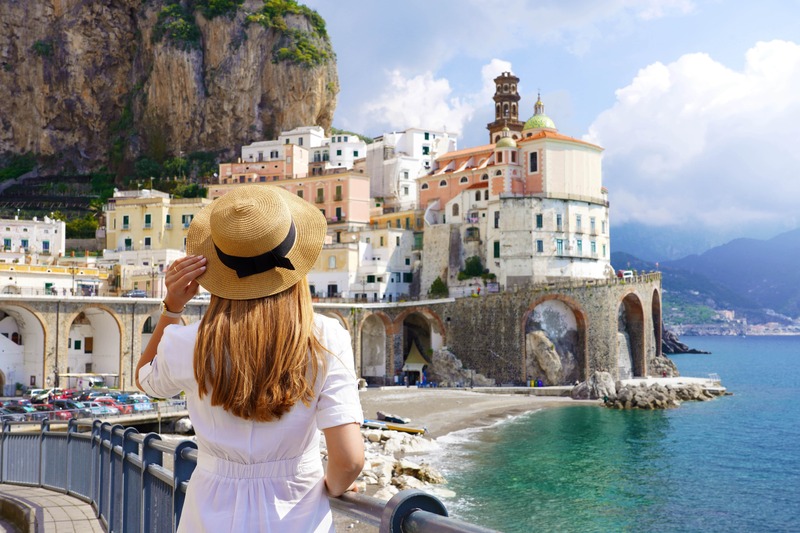 Woman on Amalfi Coast, Italy