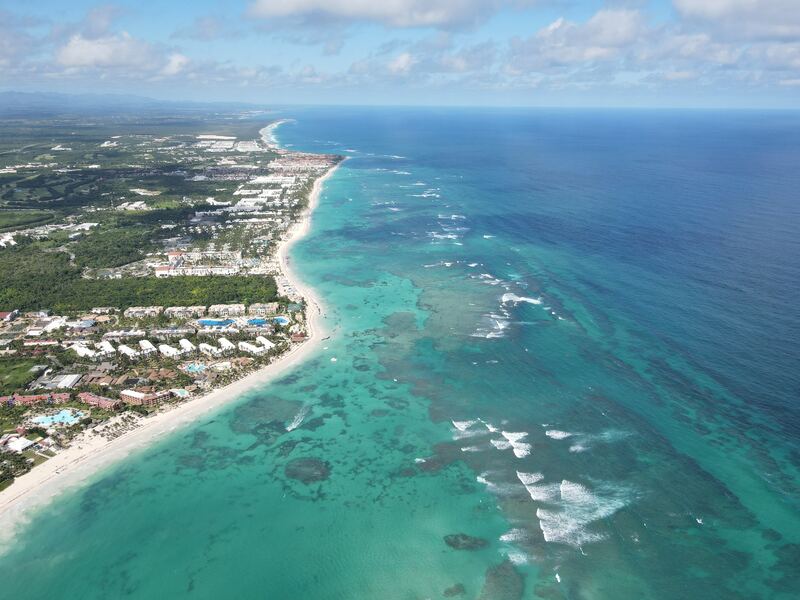 Aerial of beach resort