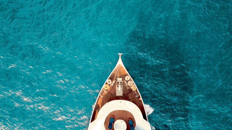 Aerial of luxury ocean cruise
